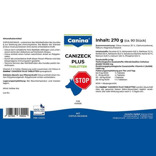 Canizeck Plus Tabletten f&uuml;r Hunde - 2