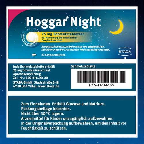 Hoggar® Night 25 mg Doxylamin Schlaf-Schmelztabletten - 4