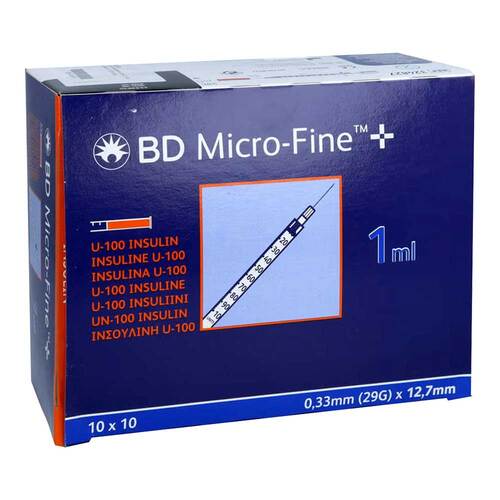 BD Micro-Fine + Insulinspritzen 1 ml U100 0,33x12,7 mm - 1