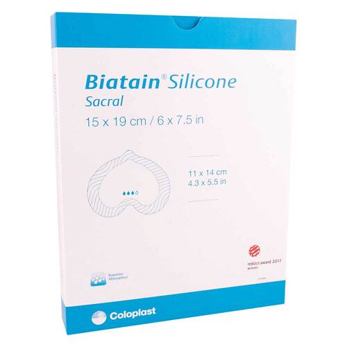 Biatain Silicone Schaumverband Sakrum klein 15x19 cm - 1