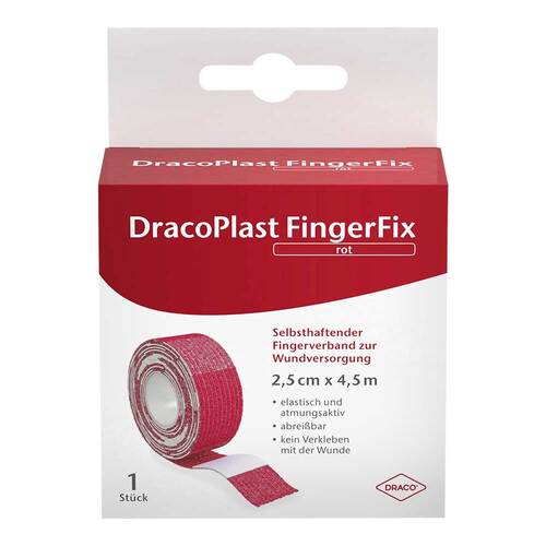 Dracoplast Fingerfix 2,5 cmx4,5 m mit Wundk.rot - 1