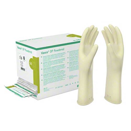 Vasco OP Powdered Handschuhe Latex Gr&ouml;&szlig;e 7,5 naturwei&szlig; - 1