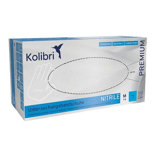 Kolibri Premium U.Hands.Nitril unsteril pf M blau - 1