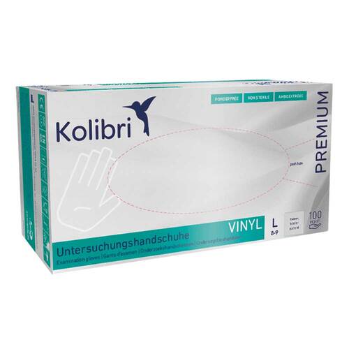 Kolibri Premium U.Hands.Vinyl unsteril pf L transparent  - 1