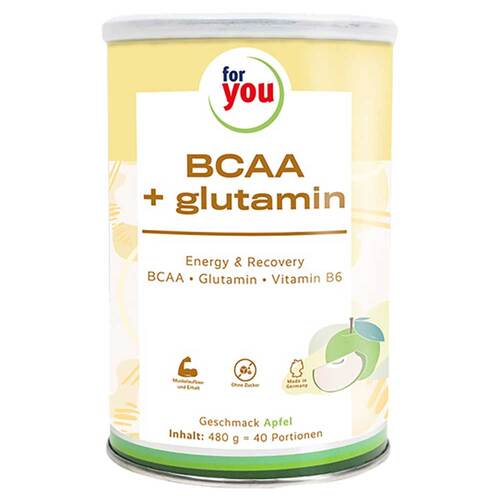 For You Bcca + glutamin Energy &amp; Recovery Apfel Pulver  - 1