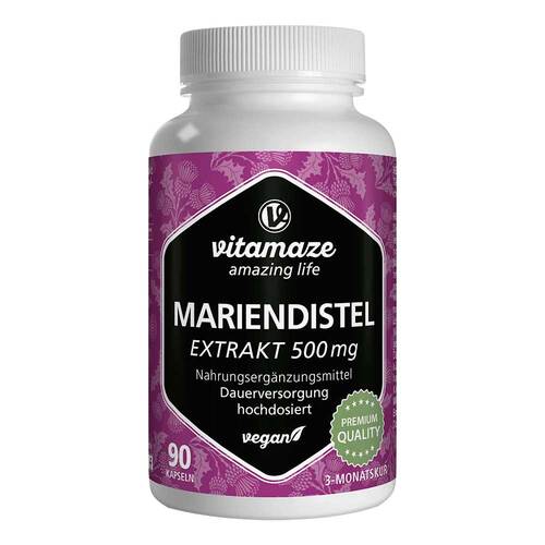 Mariendistel 500 mg Extrakt hochdosiert vegan Kapseln  - 1