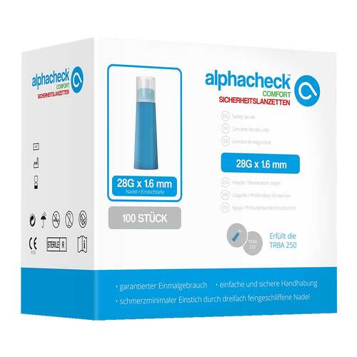 Alphacheck comfort Sicherheitslanzett.28 G 1,6 mm - 1