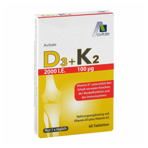 Vitamin D3 + K2 2000 I.E. Tabletten - 1