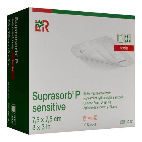 Suprasorb P sensitive PU-Schaumv.border 7,5x7,5cm - 1