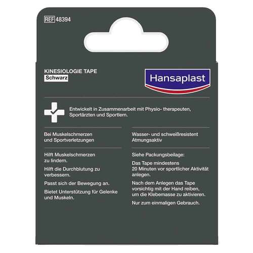 Hansaplast Sport Kinesiologie Tape 5 cm x 5 m schwarz  - 2
