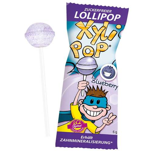 Miradent Xylipop Lolli Zahnpflegelolli Blaubeere - 1