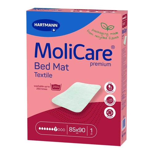 Molicare Premium Bed Mat Textile 7 Tropfen 85x90cm - 1
