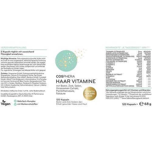 Cosphera Haar-Vitamine mit Hirse Kapseln - 3