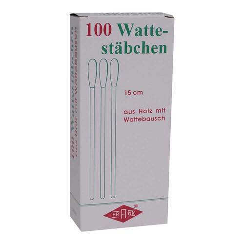Wattest&auml;bchen Holz 15 cm mit Wattekopf - 1