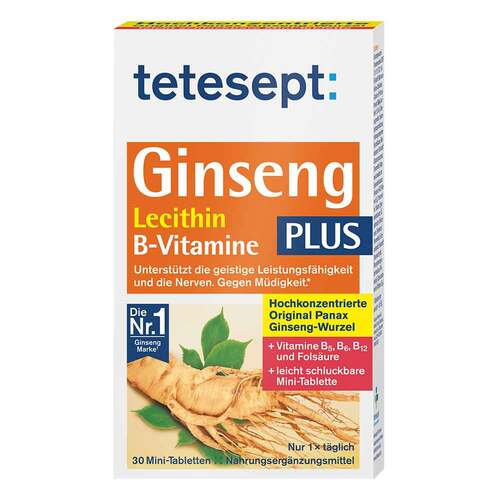 Tetesept Ginseng 330 plus Lecithin + B-Vitamine Tabletten  - 1