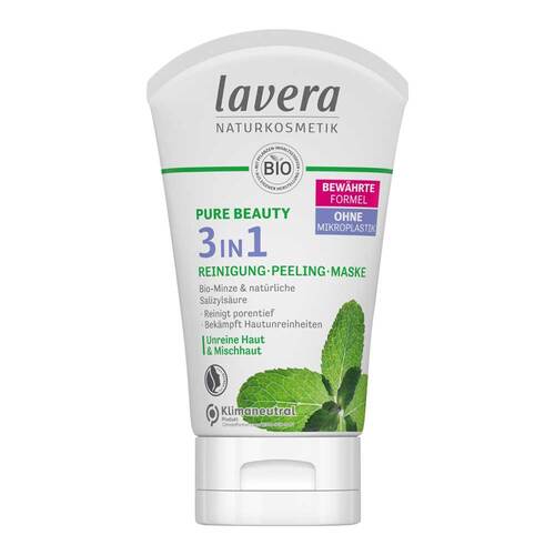 Lavera Pure Beauty 3in1 Reinigung Peeling Maske - 1