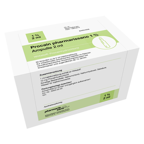 Procain pharmarissano 1% Injektionsl&ouml;sung Ampullen 2 ml - 1