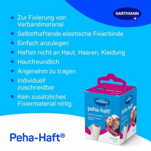 peha-haft® Koh&auml;sive Fixierbinde latexfrei 6 cm x 4 m - 2