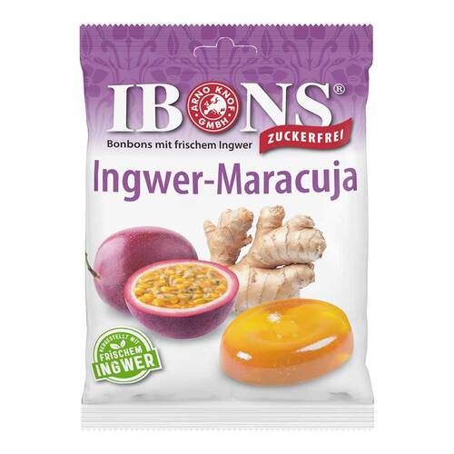 Ibons Ingwer Maracuja ohne Zucker T&uuml;te Lutschbonbons - 1