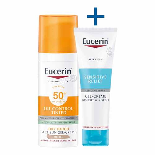 Eucerin Sun Oil Control tinted Creme LSF 50 + mitt. - 1