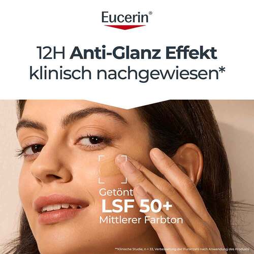 Eucerin Sun Oil Control tinted Creme LSF 50 + mitt. - 3