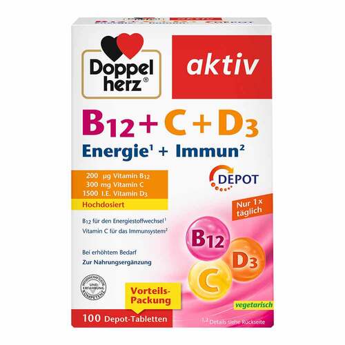 Doppelherz B12 + C + D3 Depot aktiv Tabletten - 1