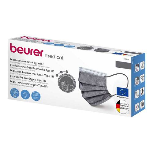 Beurer MM15 Mundschutz 3lagig grau - 1