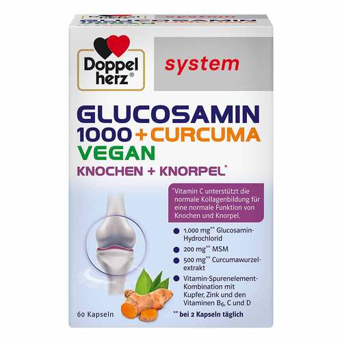 Doppelherz Glucosamin 1000 + Curcuma vegan syst.Kapseln  - 1