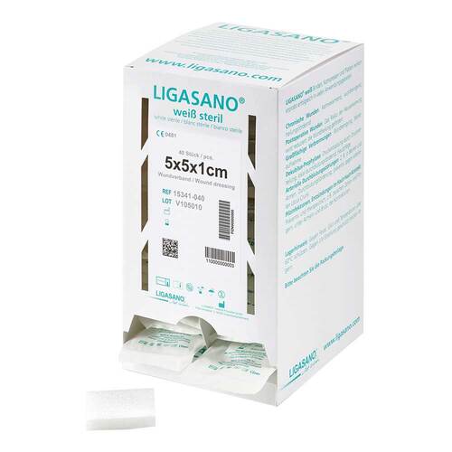 Ligasano wei&szlig; Verband 1x5x5 cm steril Spb - 1