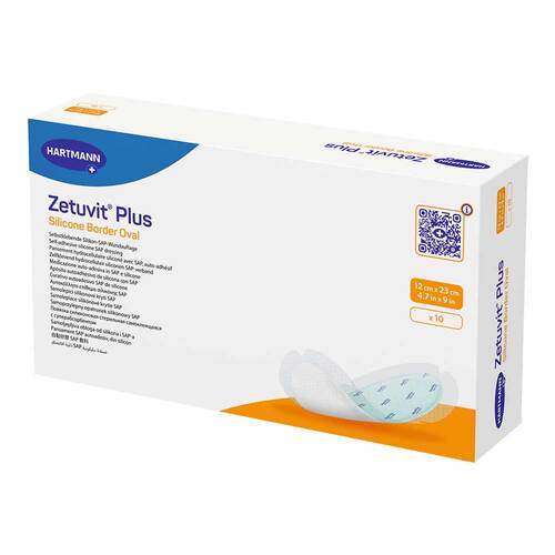 Zetuvit Plus Silicone Border oval 12x23 cm - 1