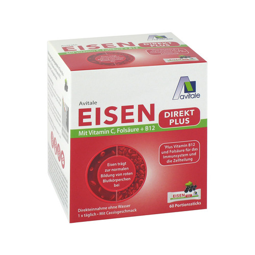 Eisen Direkt plus Vitamin C + Fols&auml;ure + B12 Pulver - 1