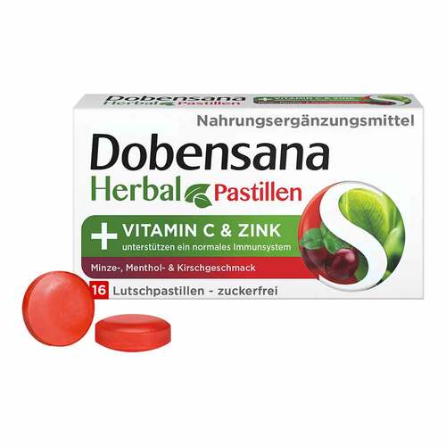 Dobensana Herbal Kirschgeschmack Vitamin C &amp; Zink Pastillen - 1