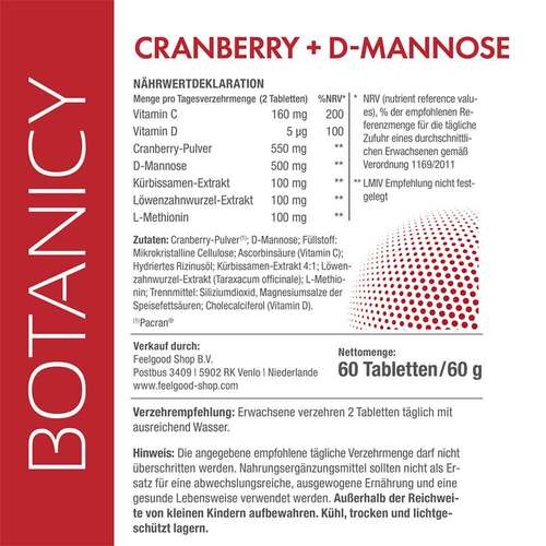 Botanicy Cranberry + D-Mannose Tabletten - 5