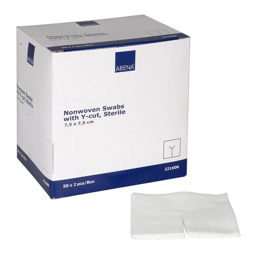 Schlitzkompressen Vlies 7,5x7,5 cm steril 4lagig - 1