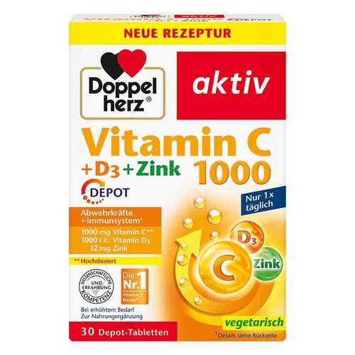 Doppelherz Vitamin C 1000 + D3 + Zink Depot Tabletten - 1