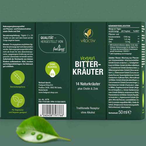 Vitactiv Bitterkr&auml;uter Tropfen ohne Alkohol - 2