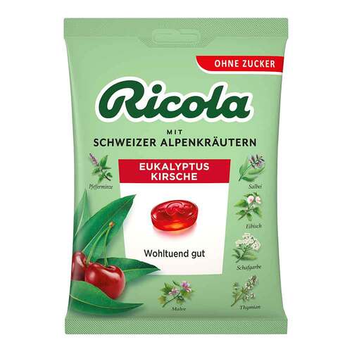 Ricola ohne Zucker Beutel Eukalyptus Kirsche Bonbons - 1