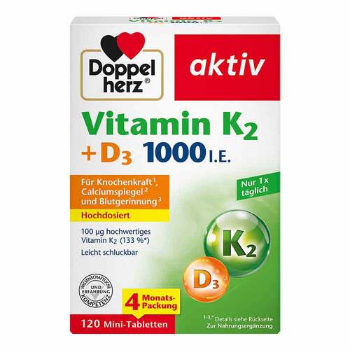 Doppelherz Vitamin K2 + D3 1000 I.E. Tabletten - 1