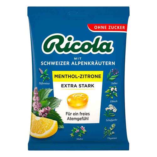 Ricola ohne Zucker Beutel Menthol-Zitrone extra stark Bon. - 1