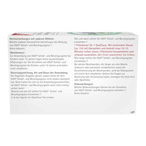 H&S Schlaf- und Beruhigungstee Filterbeutel - 2