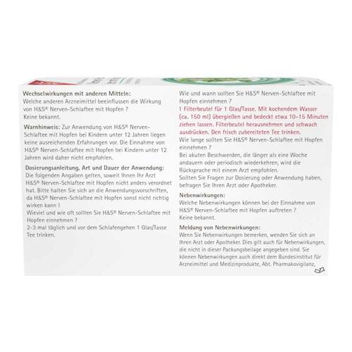 H&S Nerven- und Schlaftee mit Hopfen Filterbeutel - 2
