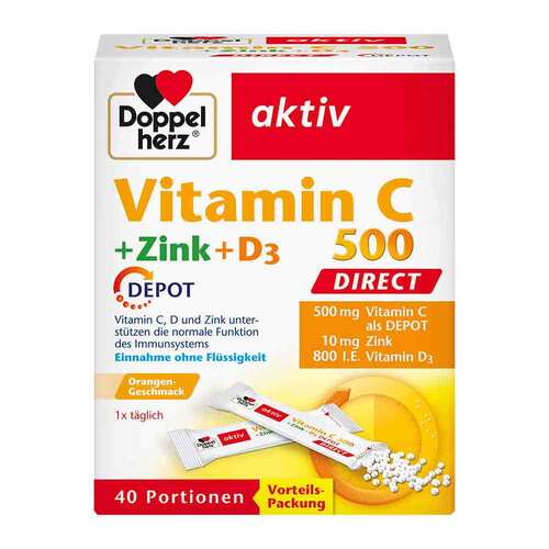 Doppelherz Vitamin C 500 + Zink + D3 Depot Direct Pel. - 1