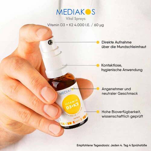 Vitamin D3 + K2 4000 I.E. 60 µg Mediakos Vital Spray - 4