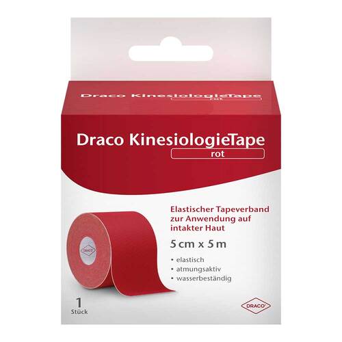 Draco Kinesiologietape 5 cmx5 m rot - 1