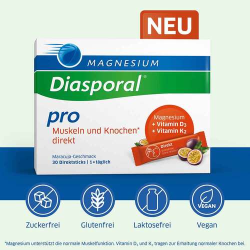 Magnesium Diasporal pro D3 + K2 Muskeln + Knochen direkt Direktgranulat - 2