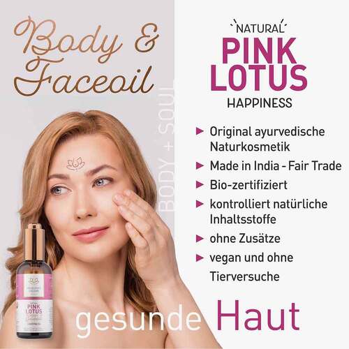 Himalayas Dreams Ayurveda K&ouml;rper &amp; Gesichts&ouml;l pink Lotus - 4