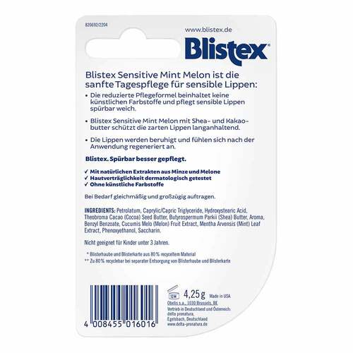 Blistex Sensitive Mint Melon Stift - 3