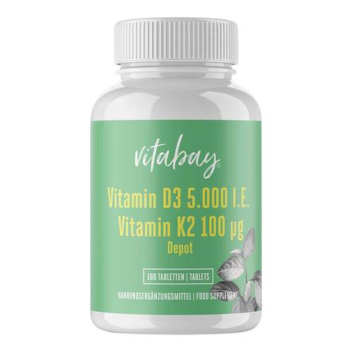 Vitamin D3 Depot 5000 I.E. + Vitamin K2 7100 µg Tabletten  - 1