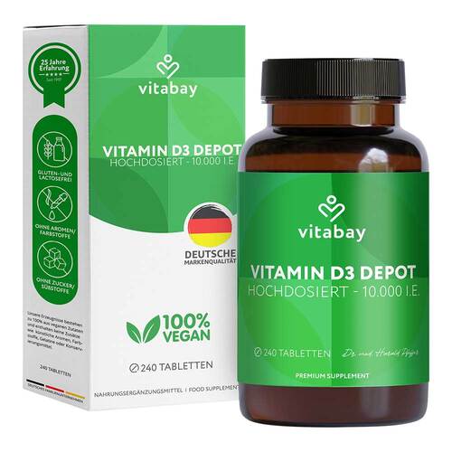 Vitamin D3 Depot 10.000 I.E. Cholecalciferol vegetarische Tabletten - 1