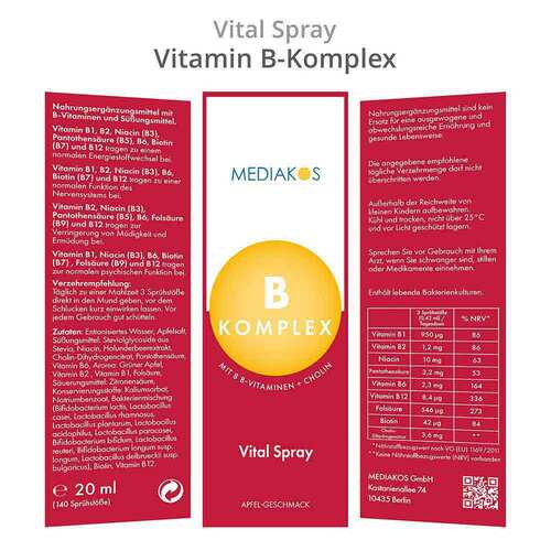 Vitamin B Komplex Mediakos Vital Spray vegan - 3